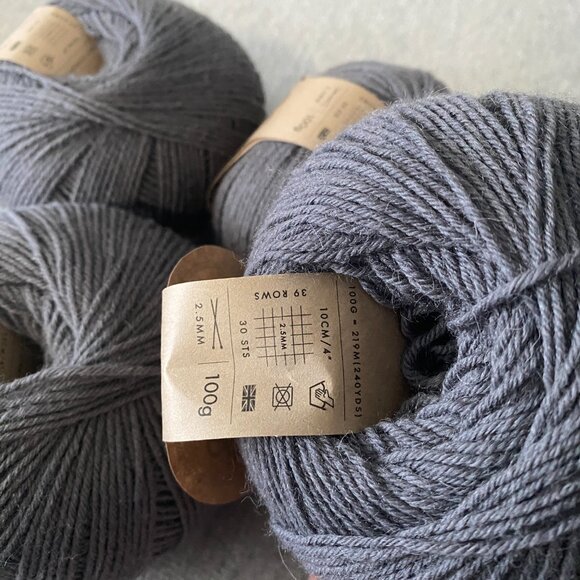 NWT Baa Ram Ewe Skipper 5ply Guernsey Colour Rockall Grey Lot of 5 - Picture 15 of 16